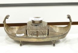 A silver inkstand by Brook & Son,