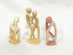 A quantity of African soapstone figures,
