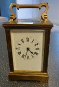 A brass carriage timepiece