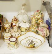 An early 19th century Paris porcelain dish by Darte Freres of shaped lozenge form with fluted