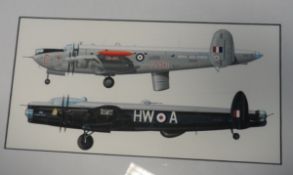 Bruce Robertson Four fine original watercolour artworks Avro Shackleton MR3 and Avro Lincoln B2