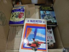 Six boxes of sundry hard and softback books