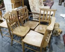 Five pine chairs,