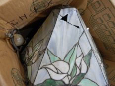 A Tiffany style light shade, lamp,