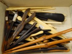 A collection of Victorian and later ebony wood,