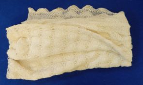 A large fine cobweb crocheted bedspread,