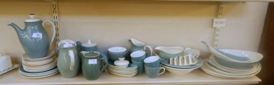 A Royal Doulton part table service in the 'Desert Star' pattern, comprising dishes, coffee pot,