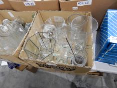 Assorted glass vases, planters, jug, wine coolers, etc.