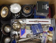 A silver plated three-piece teaset,