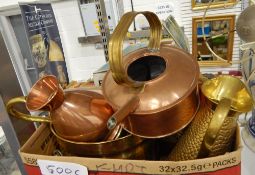 Assorted brass and copper ware (1 box)