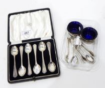 A set of six silver teaspoons, London 1938 by H Phillips, in fitted case,