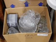 A large quantity of assorted glassware including wines, decanters, comport bowls, etc.
