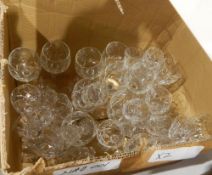 A large quantity of assorted glassware including wines, sherries, tumblers, fruit bowls,