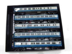 A blue Intercity 125 train and others