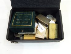 Silver plated Dunhill lighter of textured rectangular form,