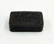 Chinese Canton tortoiseshell snuff box with inscription 