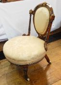 Late 19th/early 20th century mahogany drawing room chair with oval back,