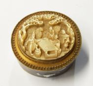 Late Victorian silver and mother-of-pearl box by Edward Barnard & Sons, London 1896 of oval form,