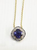 9ct gold and tanzanite pendant,