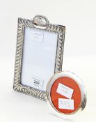 Silver photograph frame, Birmingham 1901 of rectangular form with gadrooned bead border,