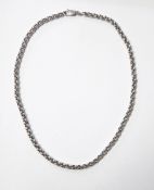 9ct white gold chunky belcher link chain with lobster clasp, 54.2g approx.