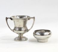 Two-handled sporting cup, Birmingham 1922, 2oz and small bowl stamped 'silver', 1.