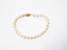 18K gold, pearl and diamond dress ring,