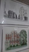 David Gentleman a pair of limited edition etching and aquatints 'Nathanial Russell House,