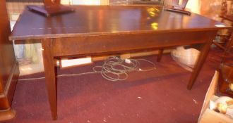 An antique oak dough bin the raising rectangular top raised on square tapering supports