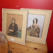 Two fine early 19th century British school watercolour portraits of a lady and gentleman from