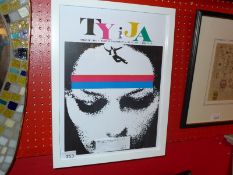 A glazed and framed art print 'Ty I Ja' Polish magazine 43 x 33cm.