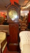 A George III oak longcase clock the engraved brass Roman numeral dial marked Andrew Stewart Dunse