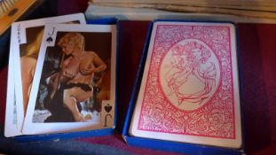 A box of retro giant 'World Beauty' nude playing cards.