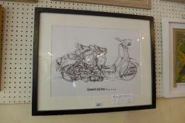 An art print 'Lambretta Li (Second Series)', in a black frame.
