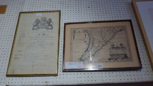 A rare map of Chili with its provinces dates to 1702 by Nicholas De Fer and an 1871 Laissez Passer