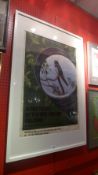 A framed original vintage poster for Hungarian nature film 'In the forest of the Red Footed