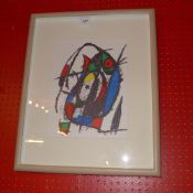 Joan Miro, Untitled lithograph, unsigned, printed by Mourlot 1975.