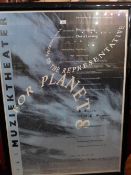 A Dutch opera poster for 'The Making of the Representative for Planet 8', in a black frame.
