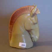 A 1970's Lladro porcelain horse's head, historical catalogue no01014661, issued year 1970,