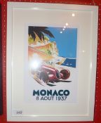 A framed art print for the Monaco Grand Prix.