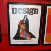 A framed and glazed art print for 'Design' magazine 43 x 33cm.