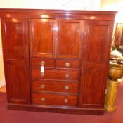 A George III mahogany compactum wardrobe,