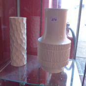 Two German Thomas vases glazed ivory.