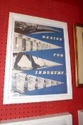 A glazed and framed art print 'Design for Industry' 43 x 33cm.