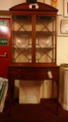 An Edwardian mahogany display cabinet fitted pair of astragal glazed and panel doors above two long