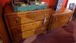 A pair of mid 20th century oak chests,