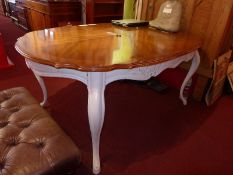A French quarter veneered walnut dining table,