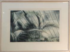 Pat Schaverien (British, Contemporary) original etching 'Tropical House' limited edition 1/30 pencil
