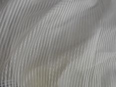 A set of four pairs of contemporary designer white voile curtains, 2280cm drop