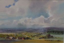 Gerry Ball RCA (British, b.1948) 'Grafton Farm' watercolour on paper, signed lower right, mounted